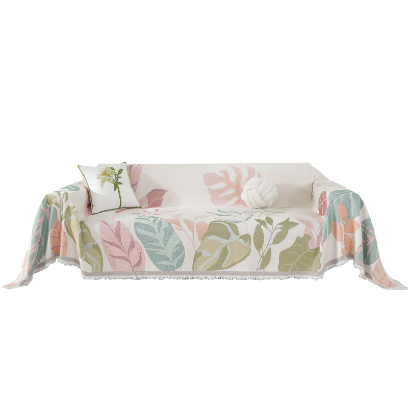 KEW Pastel Leaf Botanical Sofa Cover | Machine Washable Sofa Protection - Styyler