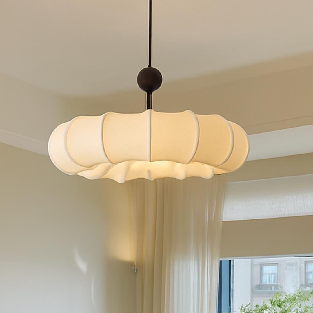 Shiro Japandi Fabric Pendant Light | Soft Sculptural Lamp for Living Rooms and Bedrooms - Styyler