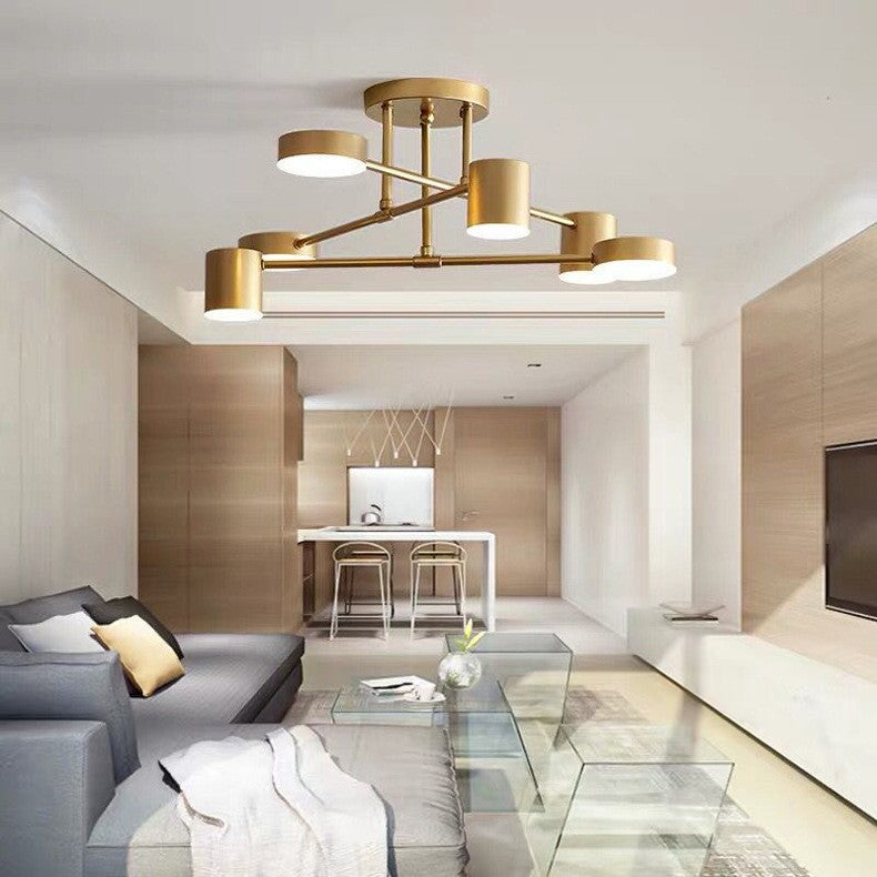 Lunaris Modern Minimalist LED Chandelier | 6-Light Rotatable Pendant for Living and Dining Rooms