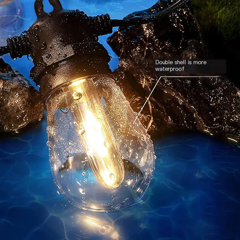 LumoFete Solar Festoon Lights with Remote | IP65 Waterproof & Shatterproof | Extendable