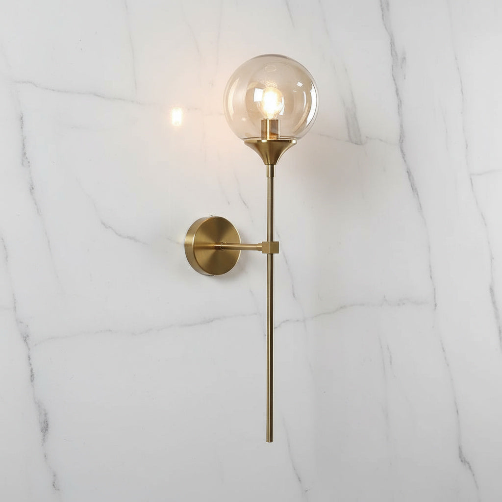 Annika Wall Sconce - Modern Glass Wall Light with Gold Finish and Soft Glow 10