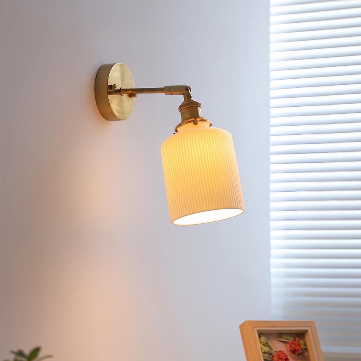 Kumo Modern Brass & Ceramic Wall Sconce | Stylish Indoor Wall Light
