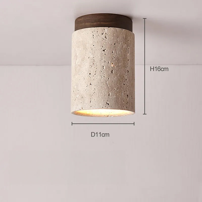 Boho Ceiling Light with Natural Yellow Cave Stones - Minimalist Surface-Mounted Down-Light for Unique Ambiance 5