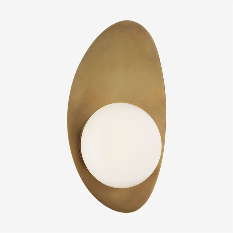 Brassica Wall Sconce Lighting with White Glass Shade and Elegant Metal Design 6