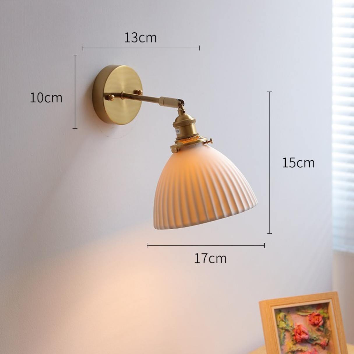 Kumo Modern Brass & Ceramic Wall Sconce | Stylish Indoor Wall Light