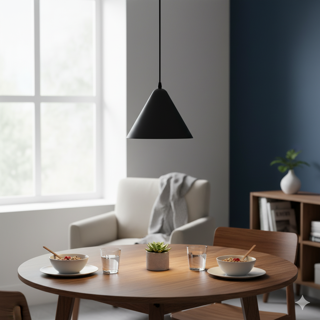 NOIR Retro Industrial Pendant Light | Black Cone Ceiling Lamp