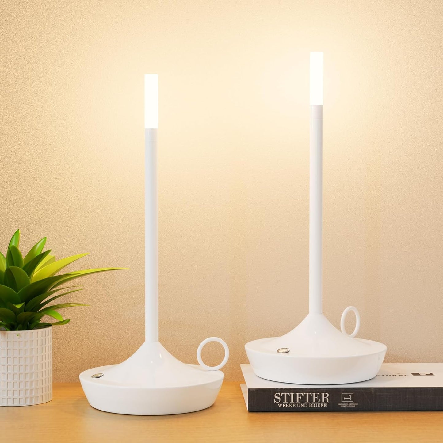 Glowwick Vintage Style LED Candle Lamp | Cordless and Rechargeable