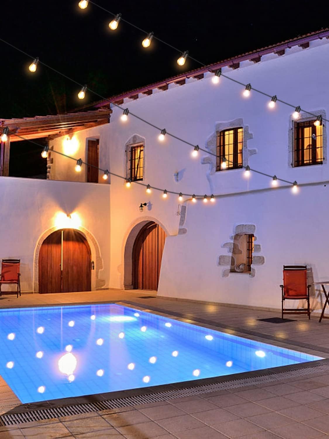 LumoFete Solar Festoon Lights with Remote | IP65 Waterproof & Shatterproof | Extendable