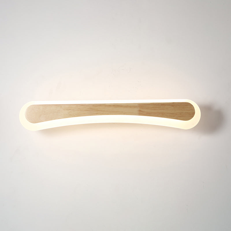 Luna Bathroom Vanity Light Fixture with Wooden Finish and Acrylic Shade, LED, 16-31.5 12