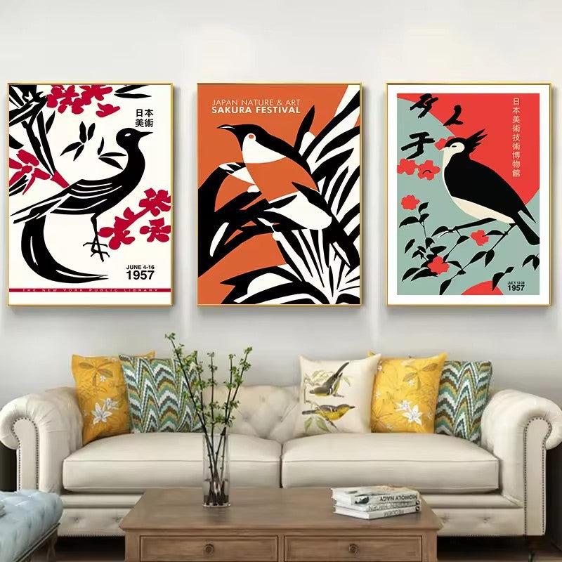 Retro Japanese Poster Prints | 20th Century Vintage Wall Art on Canvas