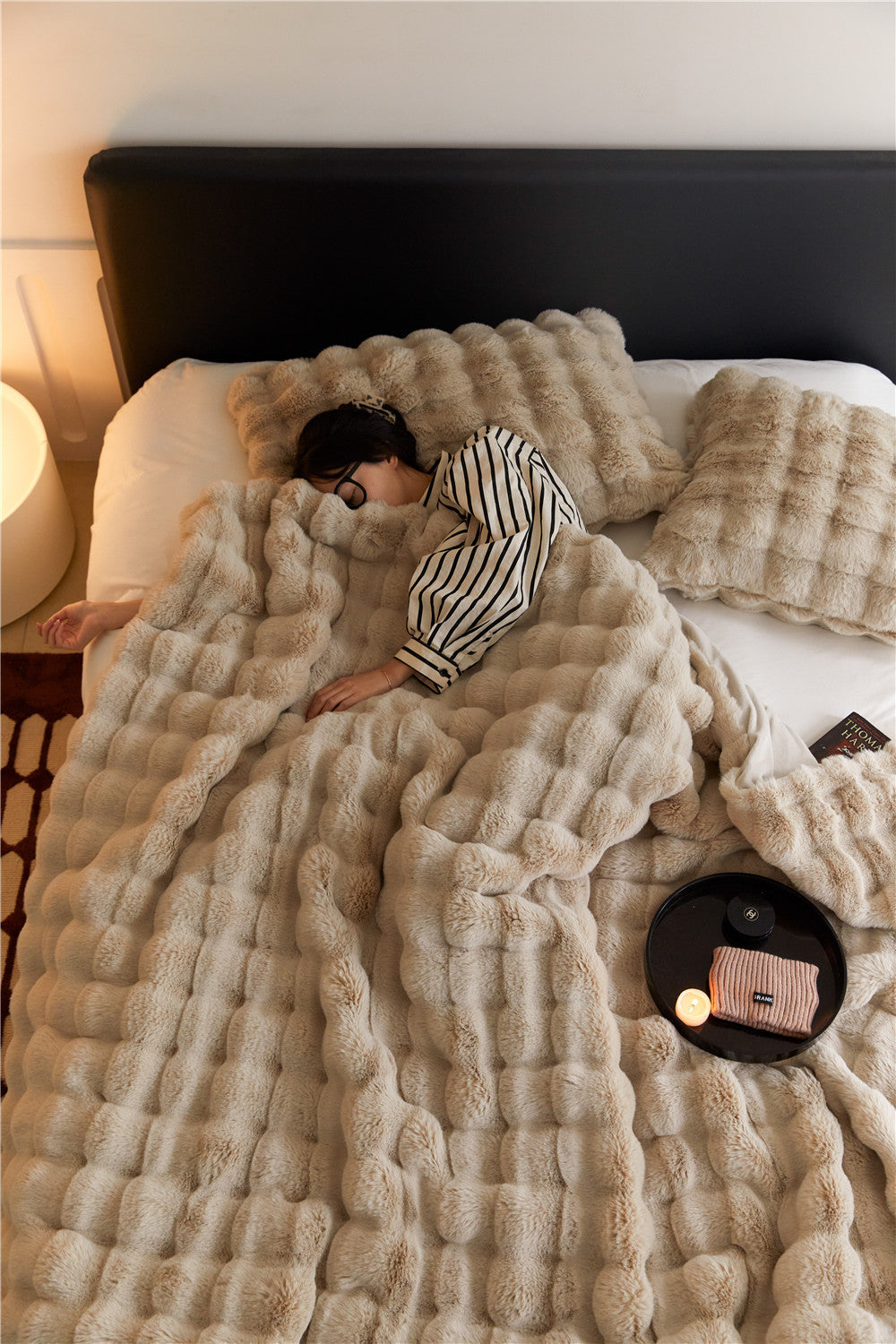 Veloura Luxe Faux Rabbit Fur Blanket | Ultra Soft Luxurious Feel Bed Cover