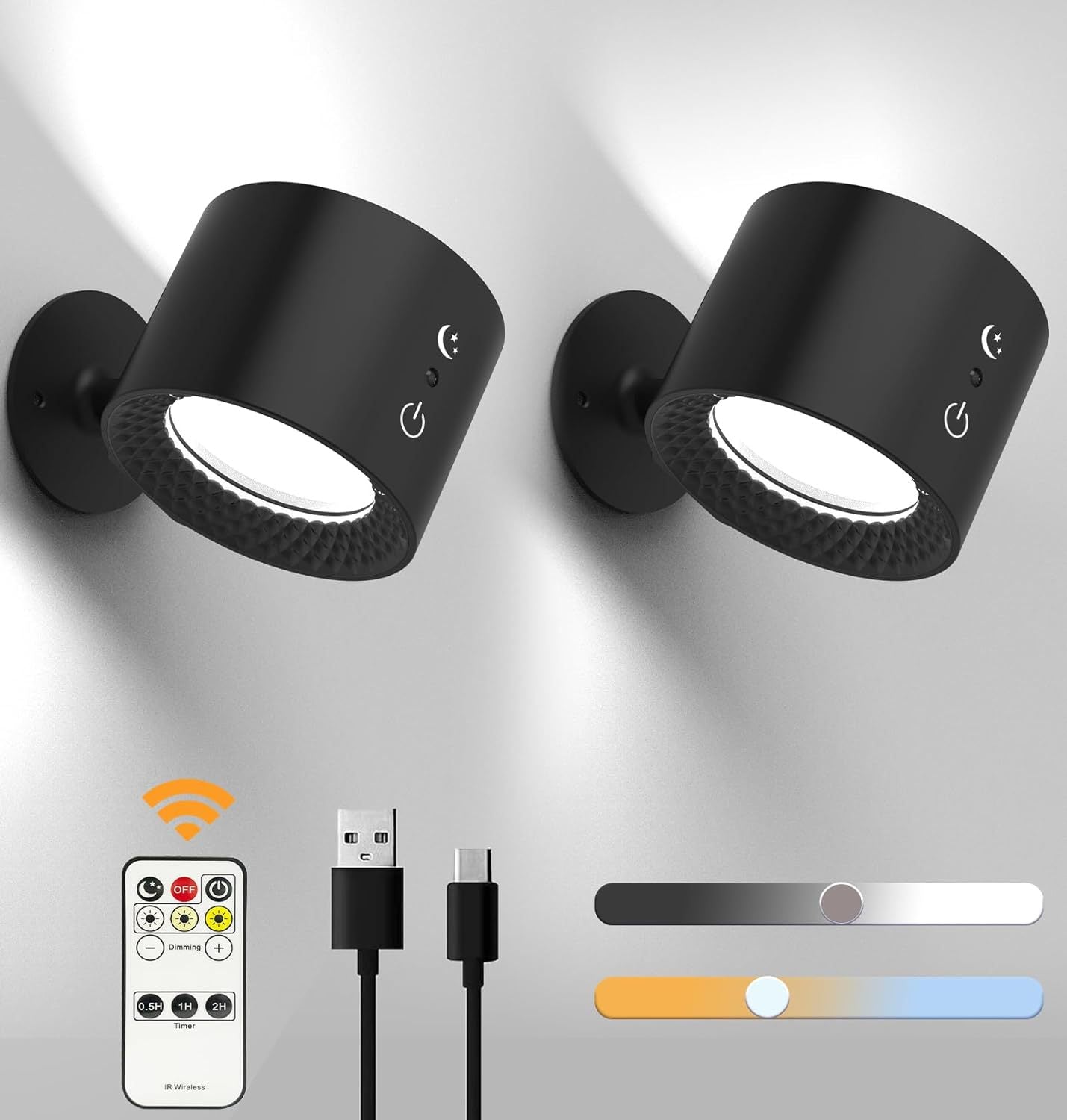 LumoFlex Remote Control Wireless Wall Lamp | 360° Rotatable, Rechargeable, Easy Install