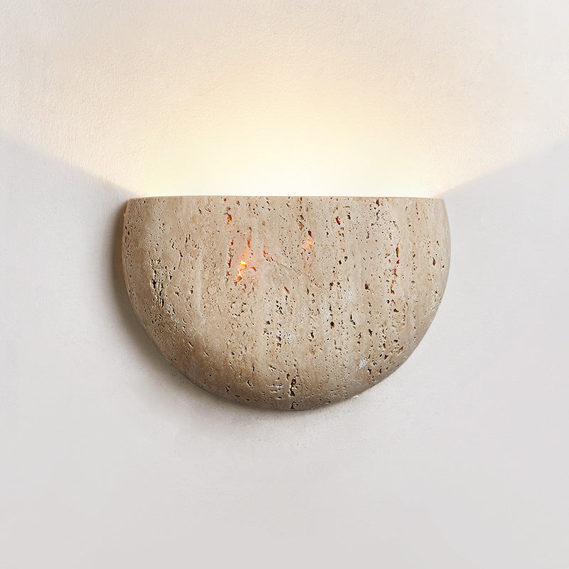 IshiGlow Natural Stone Wall Sconce | Japandi Wabi-Sabi Minimalist Wall Lighting