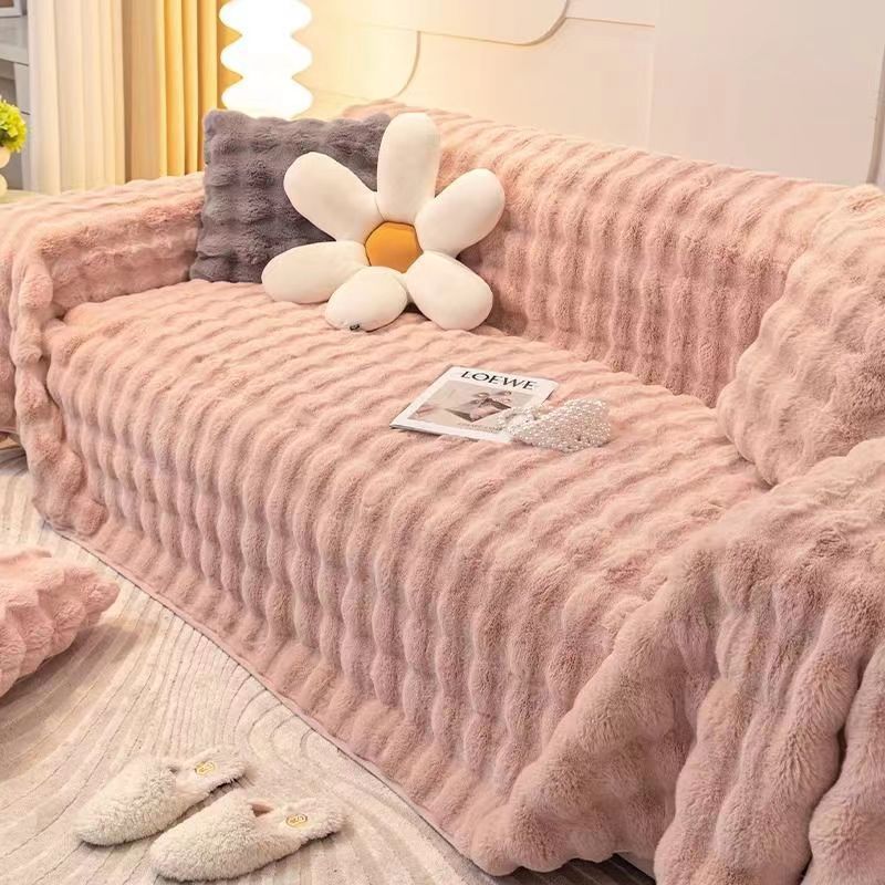 ScandiSnug Faux Rabbit Fur Sofa Cover | Hygge Scandi Blanket for Small to Large Sofas