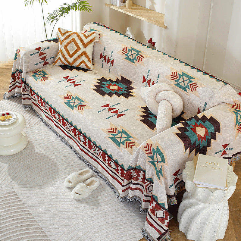 Elegant Aztec‑Patterned Anti-Scratch Sofa Cover | Multi‑Size, Machine‑Washable Protection - Styyler