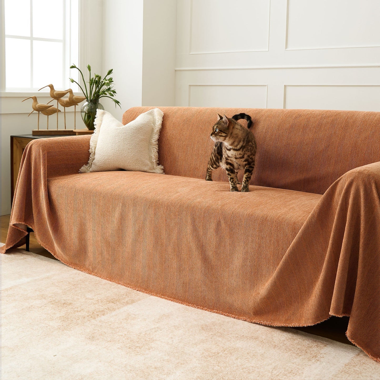 PawWeave Herringbone Sofa Cover | Durable, Stylish & Pet-Friendly Furniture Protector
