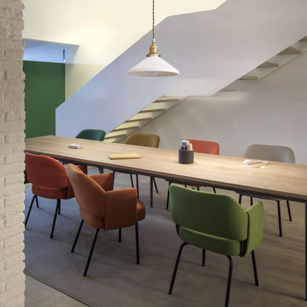 Sculpted Black Pendant Lamp, Modern Glass Pendant Lighting for Kitchen and Dining, 12-Inch Elegant Design with Warm Ambient Light 7