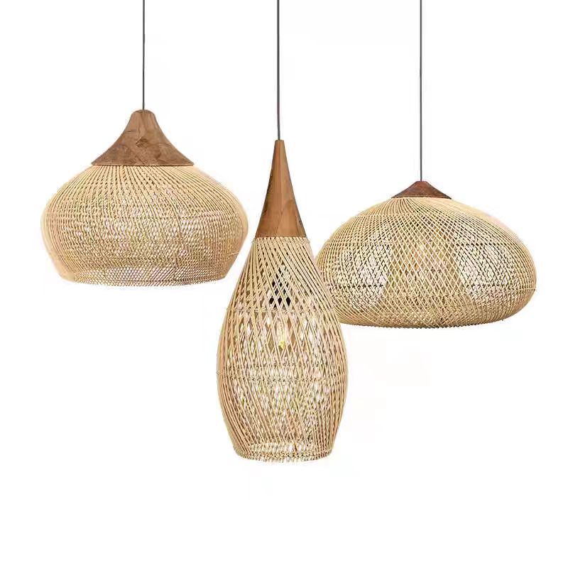 Solari Japandi Boho Style Pendant Light | Rattan and Wood