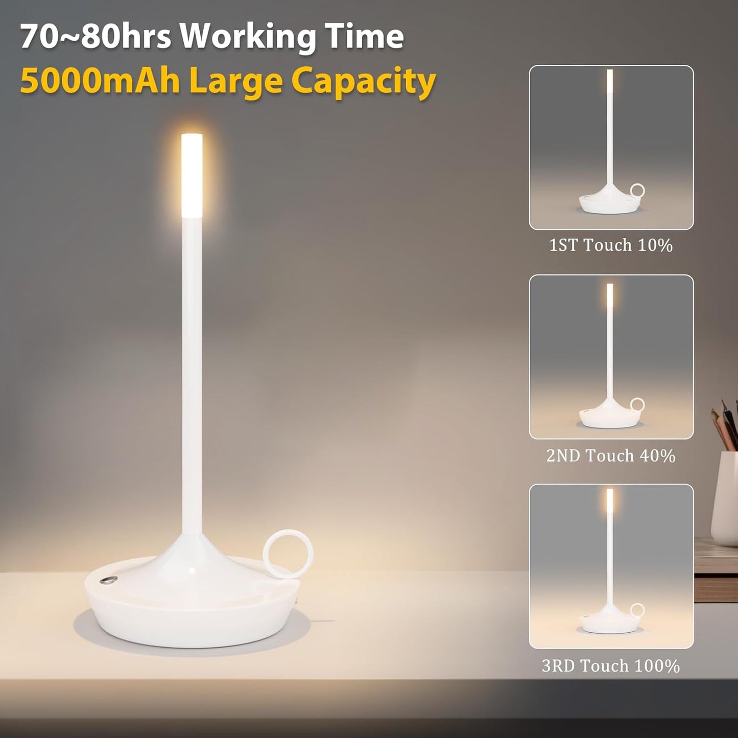 Glowwick Vintage Style LED Candle Lamp | Cordless and Rechargeable