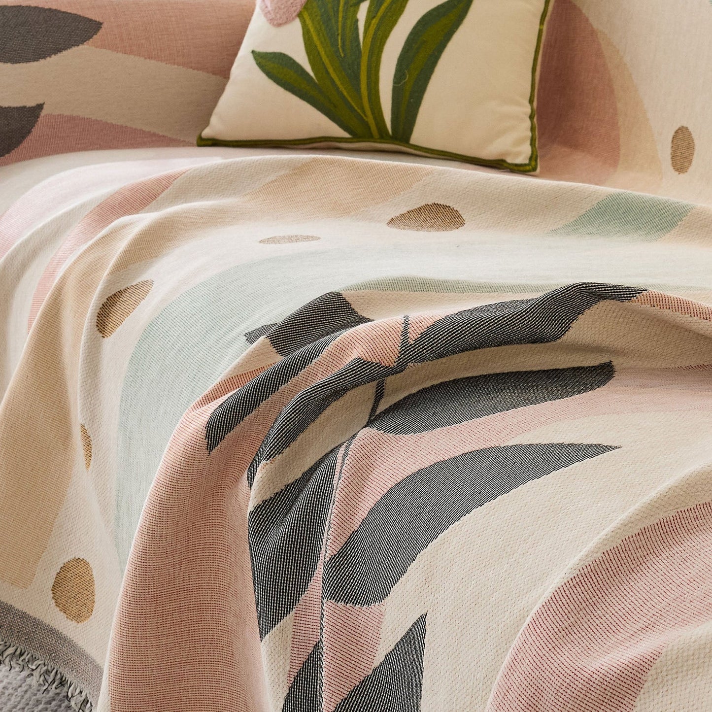 LeafLoom Multicolour Pastel Sofa Cover | Couch Protector for Pets and Everyday Living