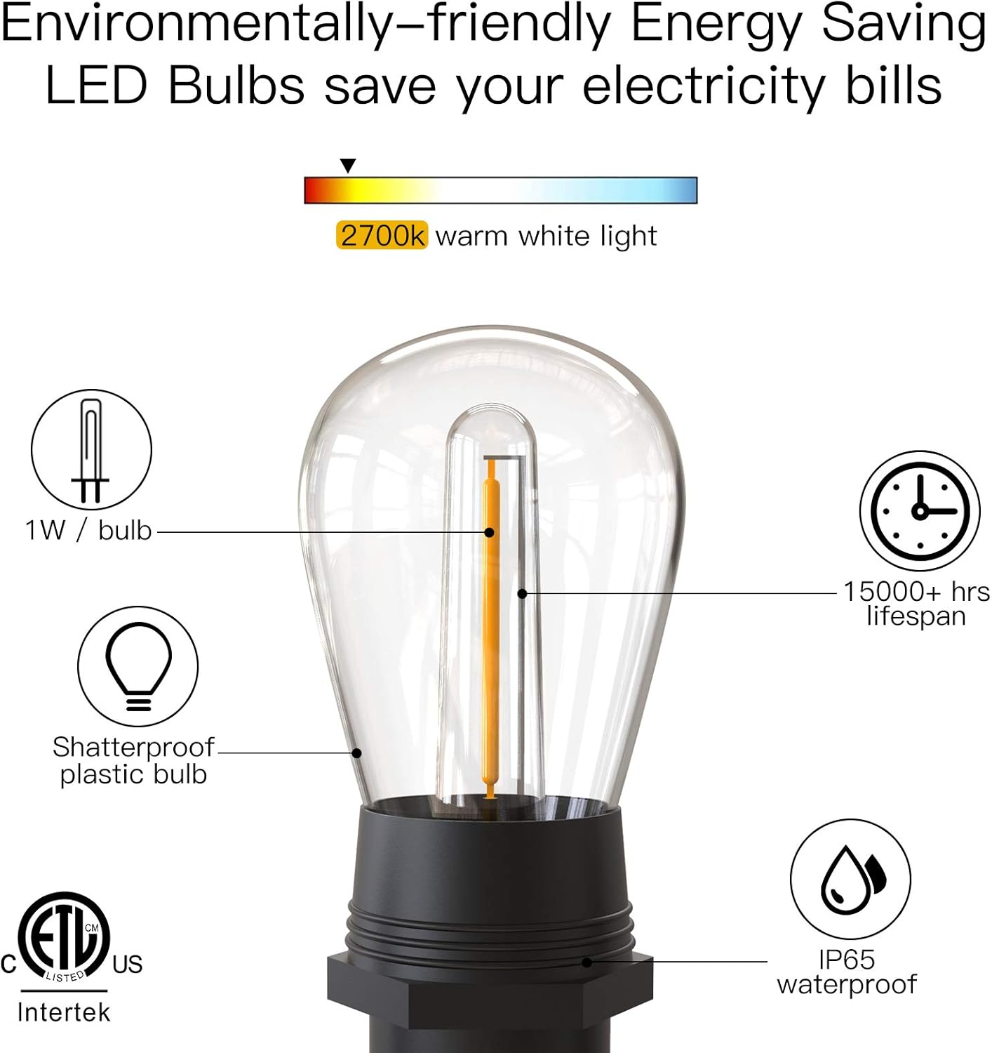 LumoFete Solar Festoon Lights with Remote | IP65 Waterproof & Shatterproof | Extendable