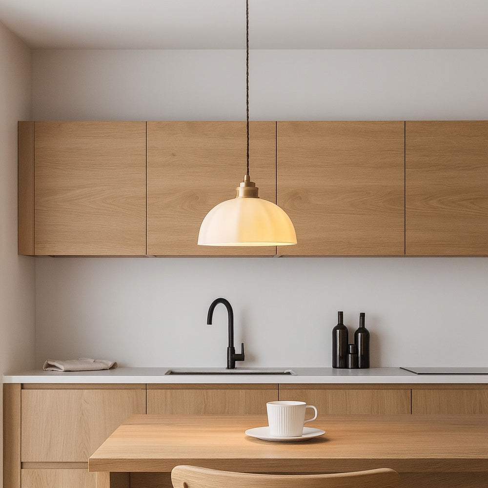 OPED Japanese Wabi-Sabi Brass Pendant Light | Dome Shade Hanging Lamp