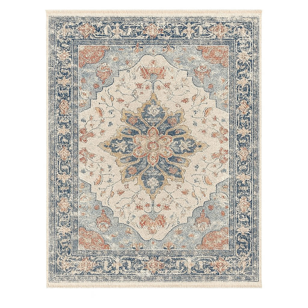 Amara Persian Inspired Rug | Vintage Style Low-Pile Machine Washable Rug