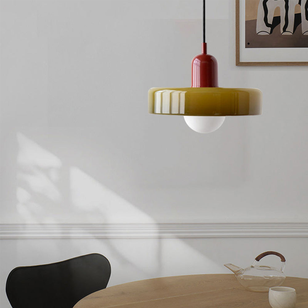 Bauhaus Glass Pendant Light – Adjustable Stained Glass Kitchen Hanging Lights for Modern Home Décor-3