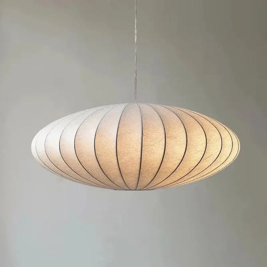 Satori Japandi Silk Pendant Lamp | Ceiling Light in Ivory White | 40cm and 50cm