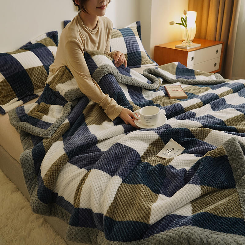 Suki Striped and Checkered Throw Blankets | Cozy Japanese Flannel Comfort for All Seasons - Styyler