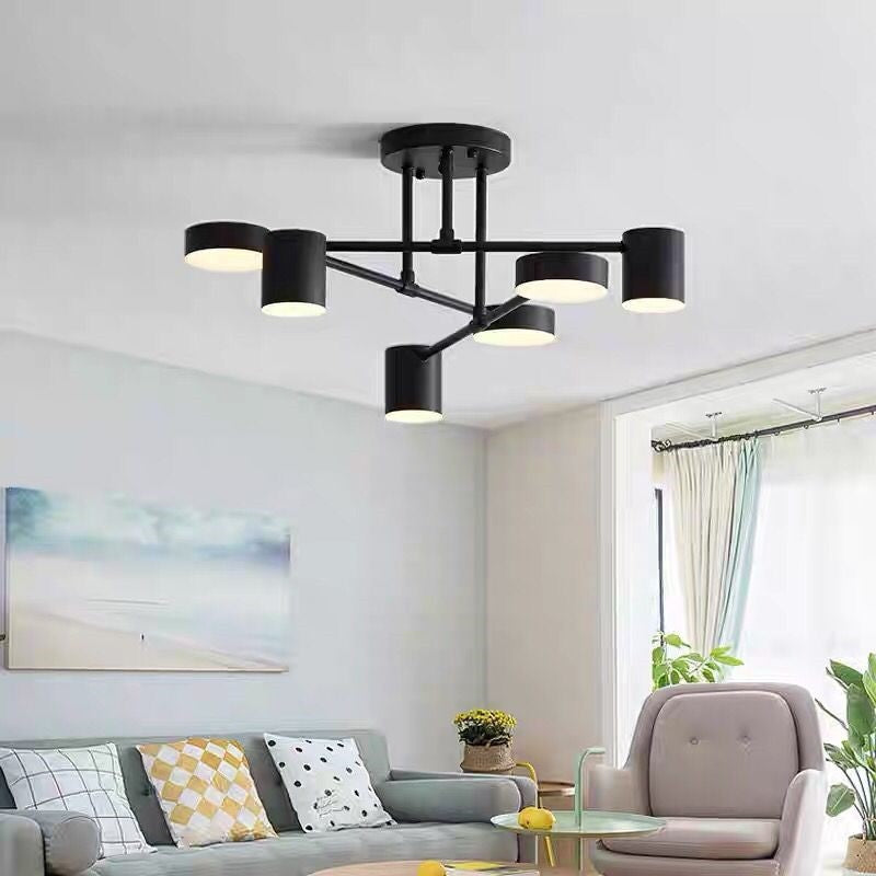 Lunaris Modern Minimalist LED Chandelier | 6-Light Rotatable Pendant for Living and Dining Rooms