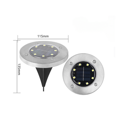 SunGlow 8-LED Solar Disk Lights - 6 Pack | Garden & Patio Lights