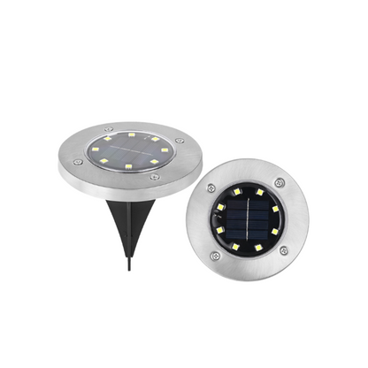 SunGlow 8-LED Solar Disk Lights - 6 Pack | Garden & Patio Lights