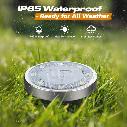 SunGlow 8-LED Solar Disk Lights - 6 Pack | Garden & Patio Lights