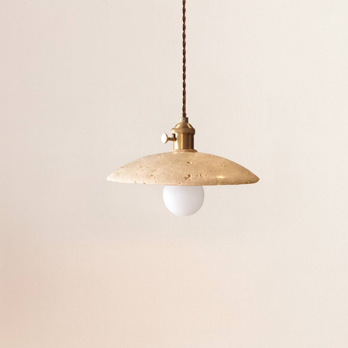 Cavo Travertine & Copper Pendant Lamp | Rustic Industrial Ceiling Light - Styyler