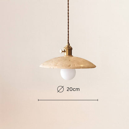 Cavo Travertine & Copper Pendant Lamp | Rustic Industrial Ceiling Light - Styyler