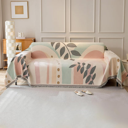 LeafLoom Multicolour Pastel Sofa Cover | Couch Protector for Pets and Everyday Living