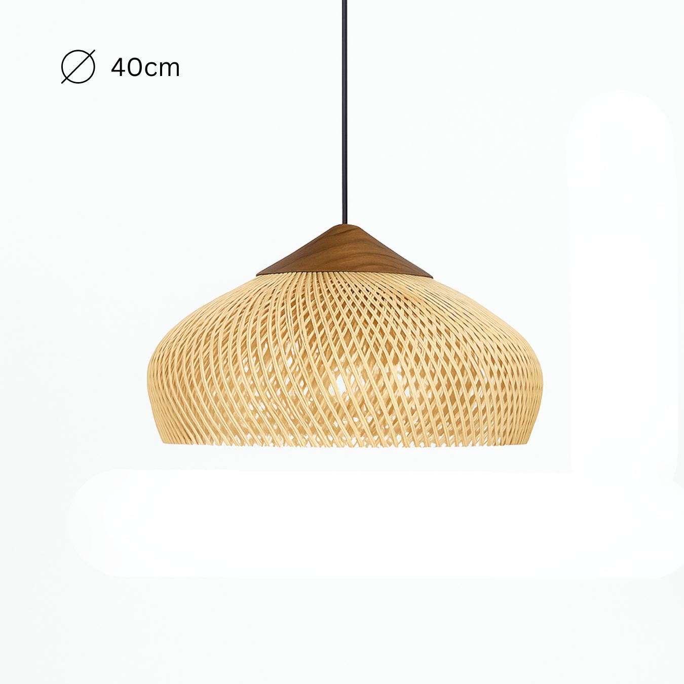 Solari Japandi Boho Style Pendant Light | Rattan and Wood