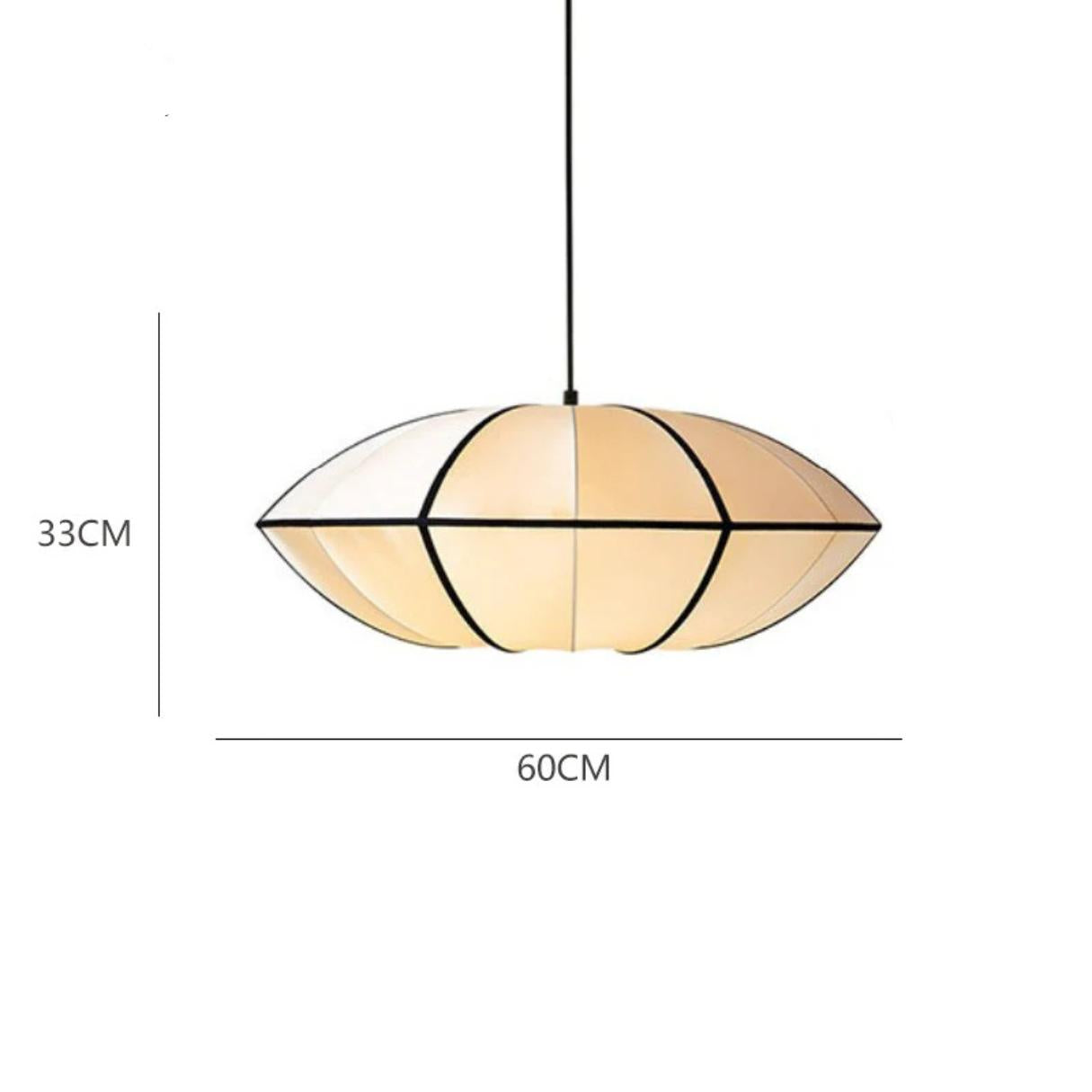AIRI Satin Pendant Light | Japanese Style Fabric Lantern in Cream White - Styyler