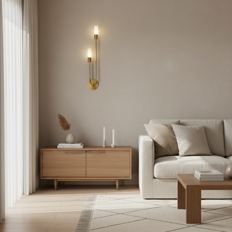 LUXIA Nordic Wall Light | Gold Minimalist LED Sconce for Modern Interiors