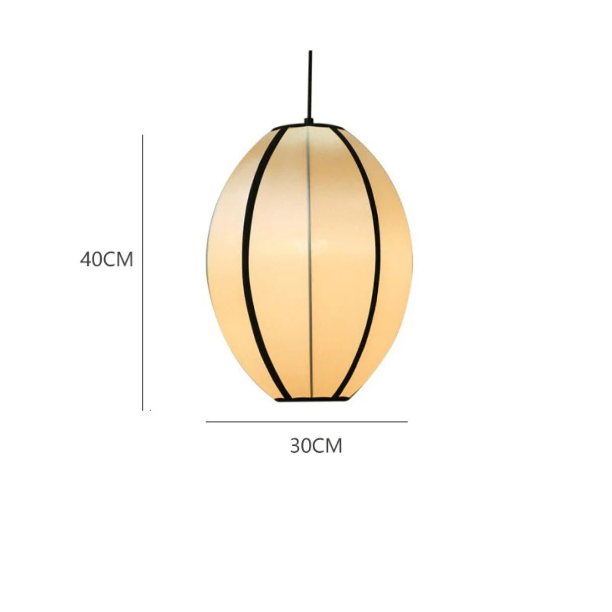 AIRI Satin Pendant Light | Japanese Style Fabric Lantern in Cream White - Styyler