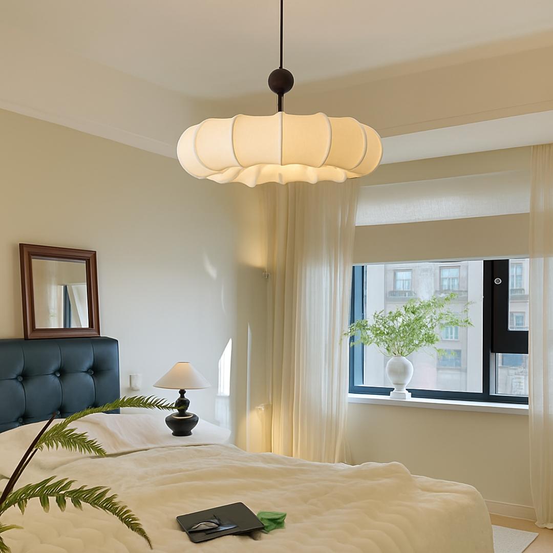 Shiro Japandi Fabric Pendant Light | Soft Sculptural Lamp for Living Rooms and Bedrooms - Styyler