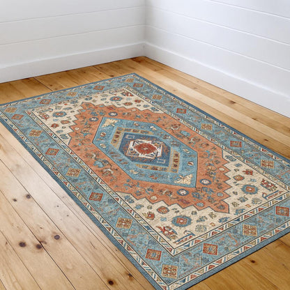 KAZAR – Non-Slip Printed Rug with Traditional Caucasian Motif - Styyler