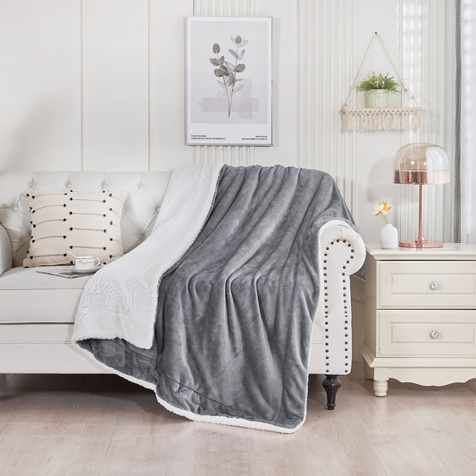 Sherpa Luxe Blanket | Super Soft Fleece Throw for Beds and Sofas | Warm and Durable