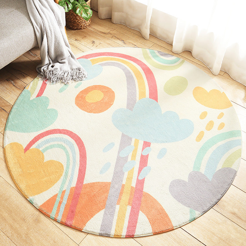 'After the Rain' Kids Round Rug | Machine Washable Nursery Mat