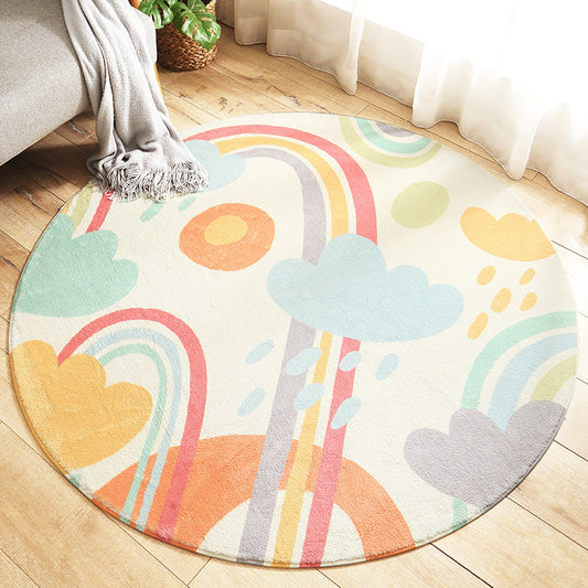 'After the Rain' Kids Round Rug | Machine Washable Nursery Mat