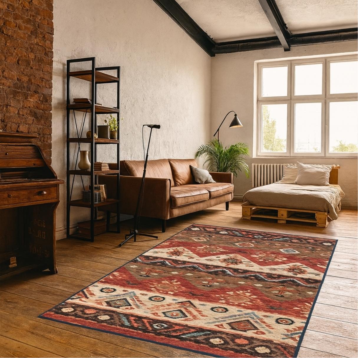 SIERRA – Bohemian Southwestern Tribal Print Rug | Non-Slip Base and Machine Washable - Styyler