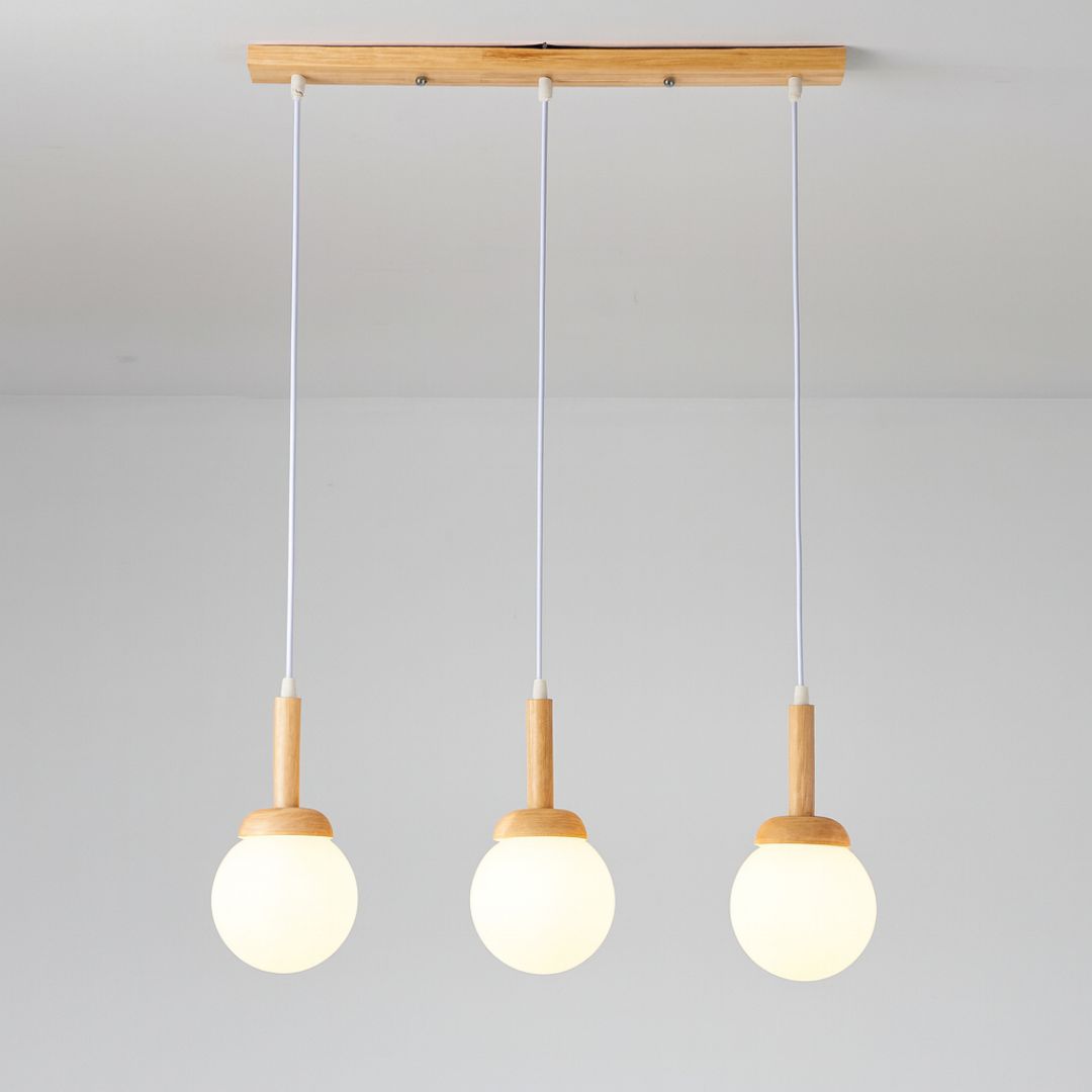 LUNELLA – Scandinavian Wood and Glass Pendant Lighting - Styyler