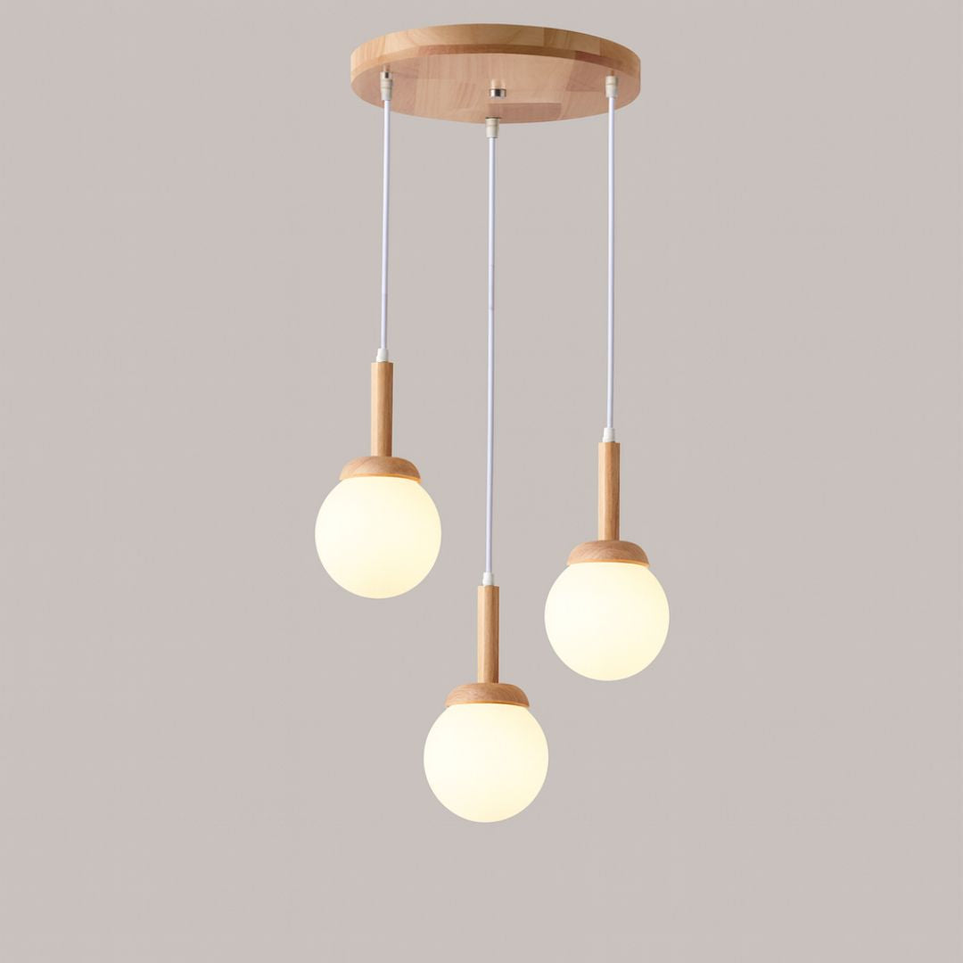 LUNELLA – Scandinavian Wood and Glass Pendant Lighting - Styyler