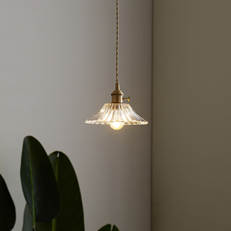 TORN Japanese Glass Lamp | Dining Room Pendant Light with Vintage Features